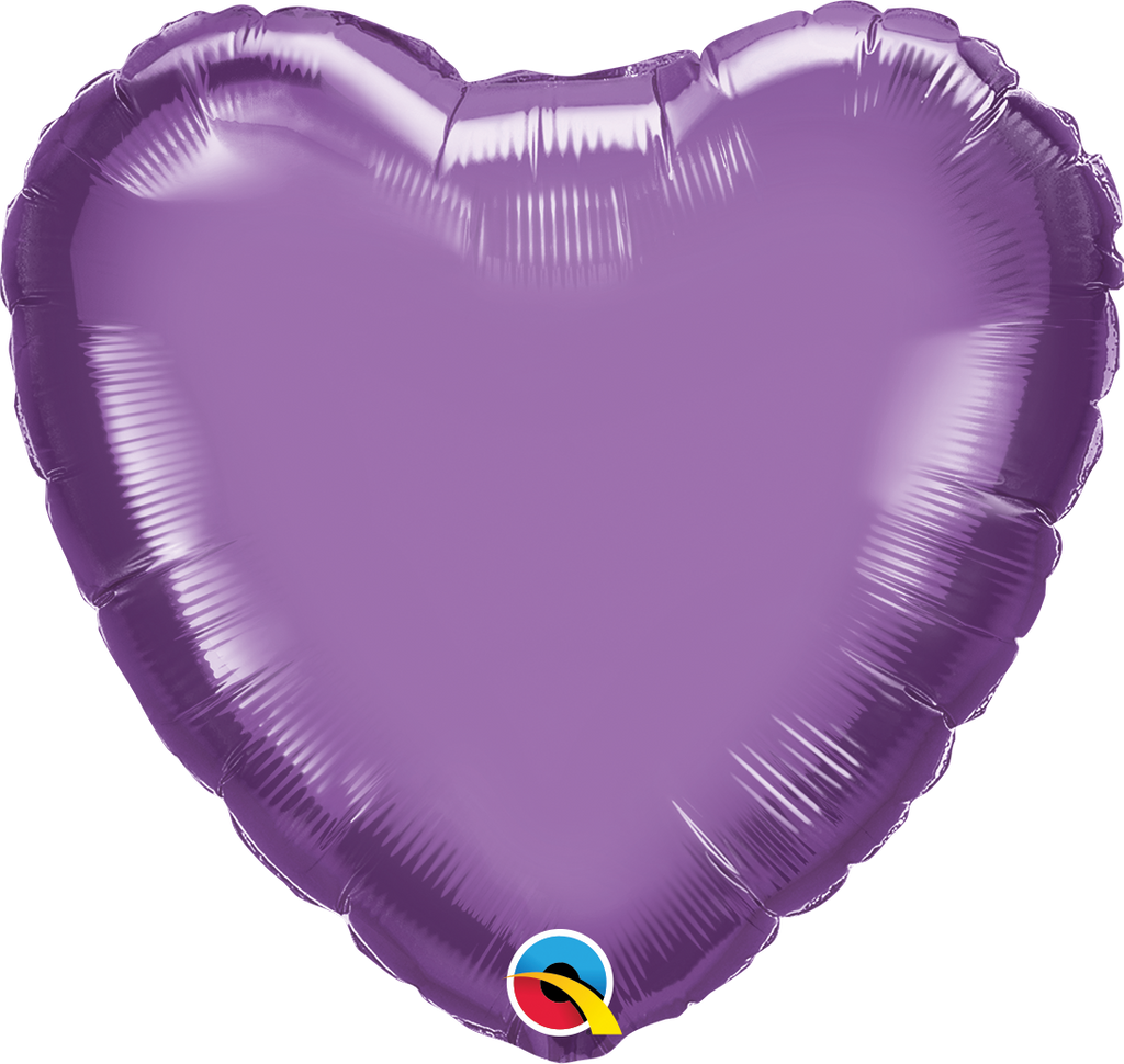 18" Heart Qualatex Chrome Purple Foil Balloon