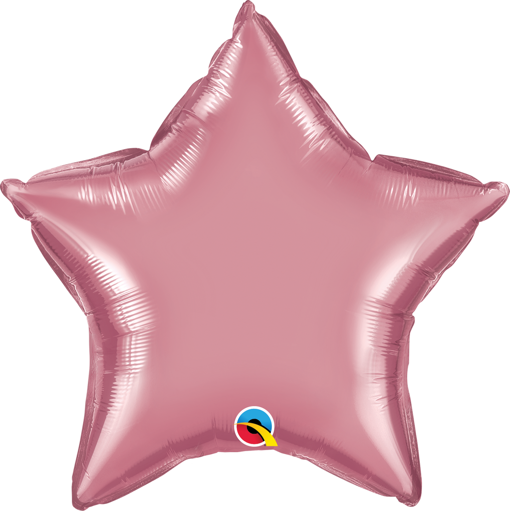 20" Star Qualatex Chrome Mauve Foil Balloon