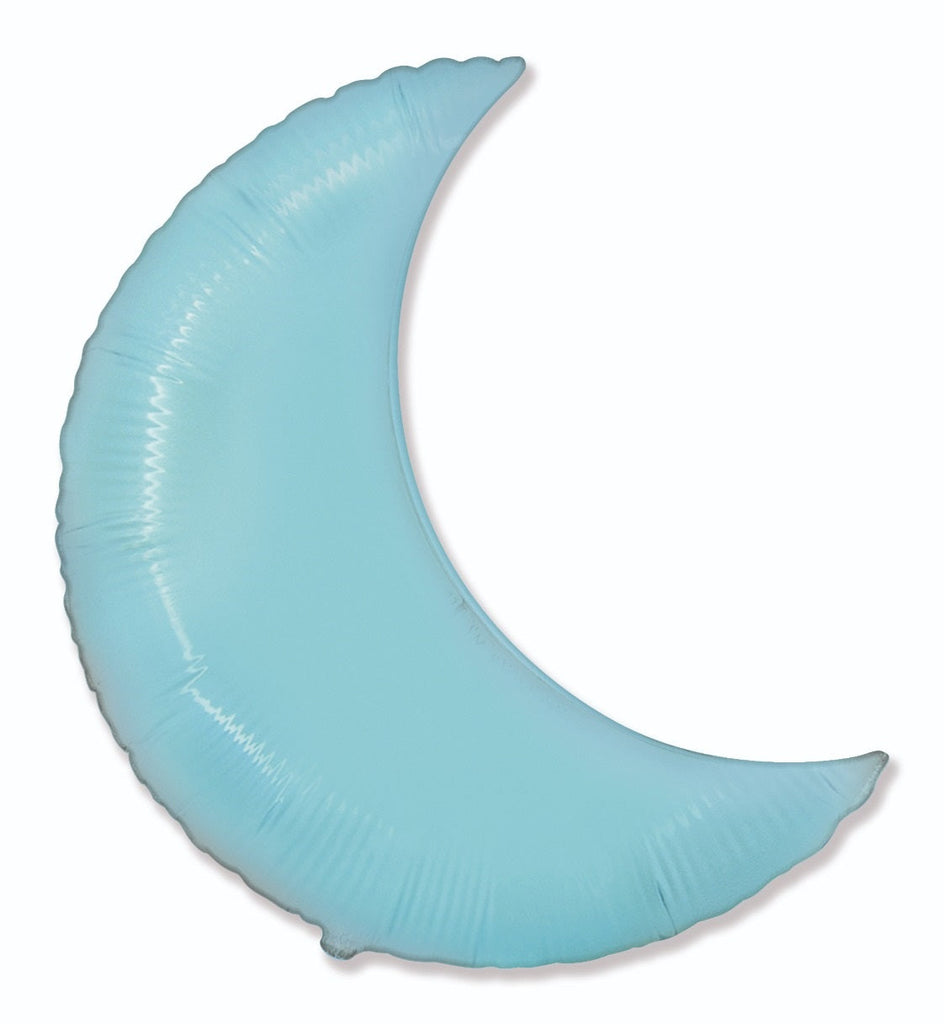 35" Half Moon Pastel Blue Foil Balloon