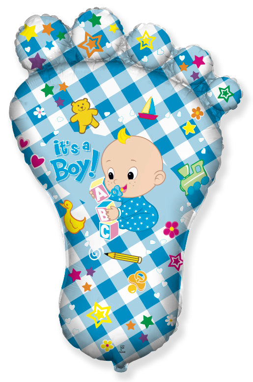 38" It's a Baby Boy Foot Foil Balloon