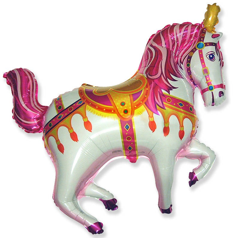 35" Horse Circus Balloon Fuchsia