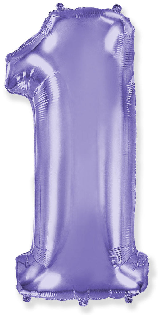 40" Lilac Number 1 Foil Balloon Flexmetal