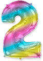 A balloon that inflates to 32".  Flexmetal Balloon Number Shaped like "2" Gradient