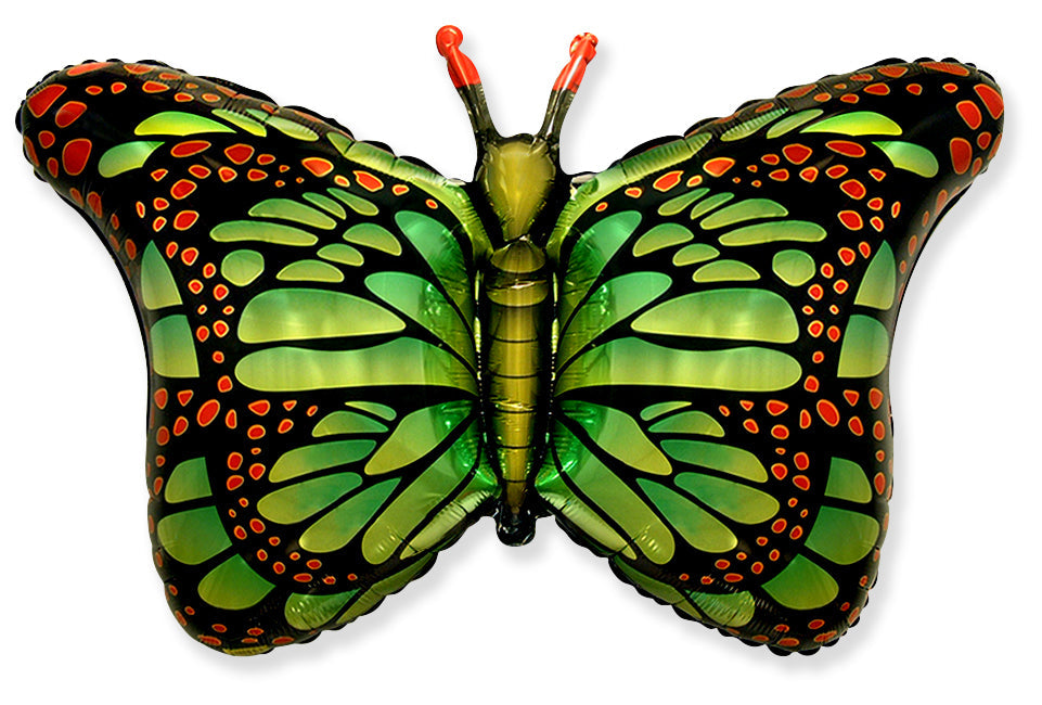 38" Jumbo Foil Shaped Balloon Royal Butterfly Green