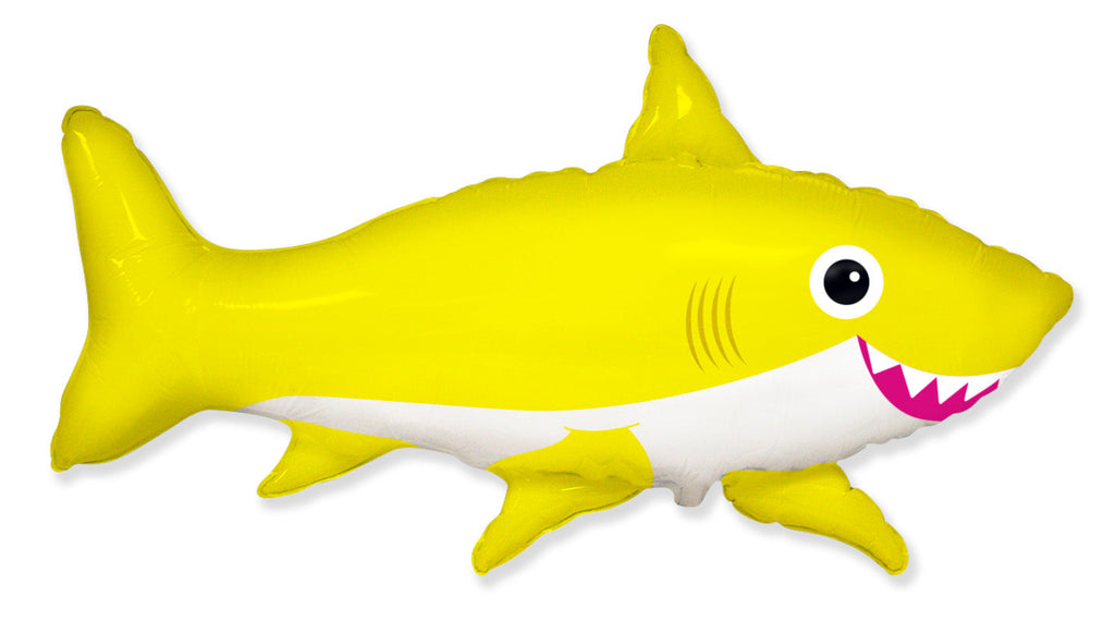 42" Jumbo Foil Shaped Balloon Happy Shark Yellow