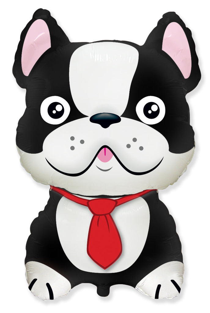 28" Jumbo French Bulldog Black Foil Balloon