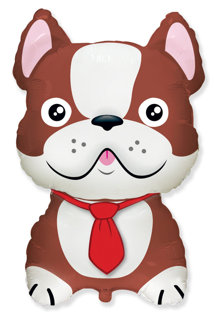 28" Jumbo French Bulldog Brown Foil Balloon