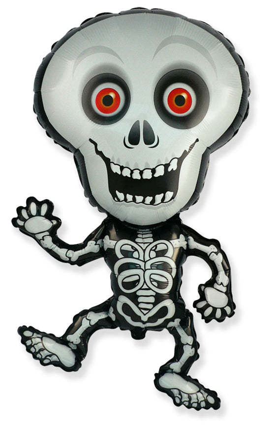 Jumbo Halloween Skeleton Grey Foil Balloon