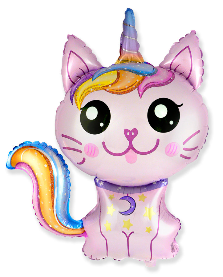 35" Fuchsia Caticorn Foil Balloon