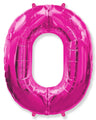 A balloon that inflates to 32".  Shape Number "0" Fuchsia Balloon Flexmetal
