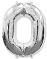 32" Flexmetal Medium Size Foil Balloon Number "0" Silver