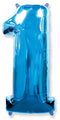 26" Inflated Foil Balloon Made By Flexmetal Medium Size Balloon Number Shaped like "1" Blue