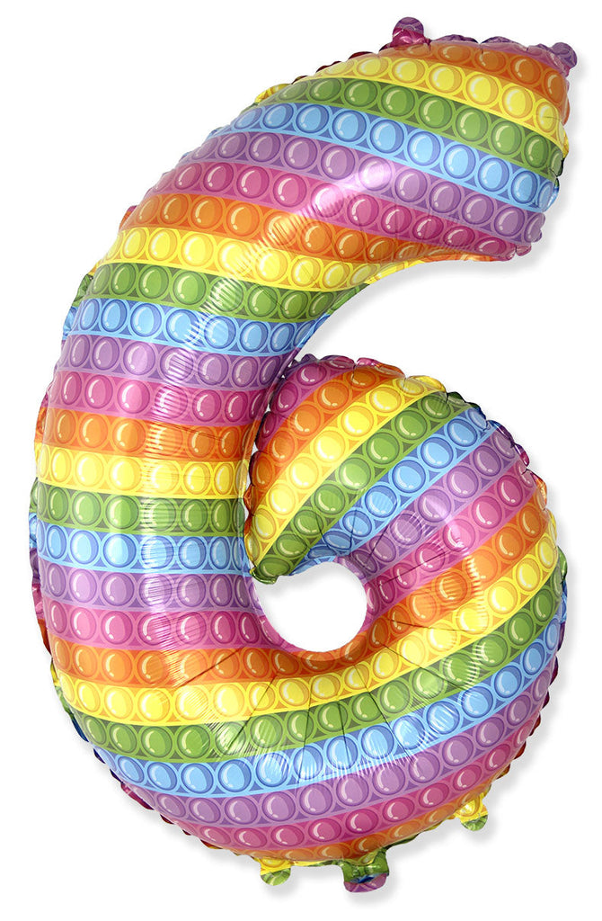 26" Inflated Foil Balloon Made By Flexmetal Medium Size Pop Number "6" Foil Balloon