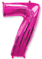 A balloon that inflates to 32".  Shape Number "7" Fuchsia Balloon Flexmetal