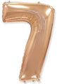 26" Inflated Foil Balloon Made By Flexmetal Medium Size Balloon Number Shaped like "7" Rose Gold