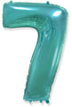 26" Inflated Foil Balloon Made By Flexmetal Medium Size Balloon Number Shaped like "7" Turquoise