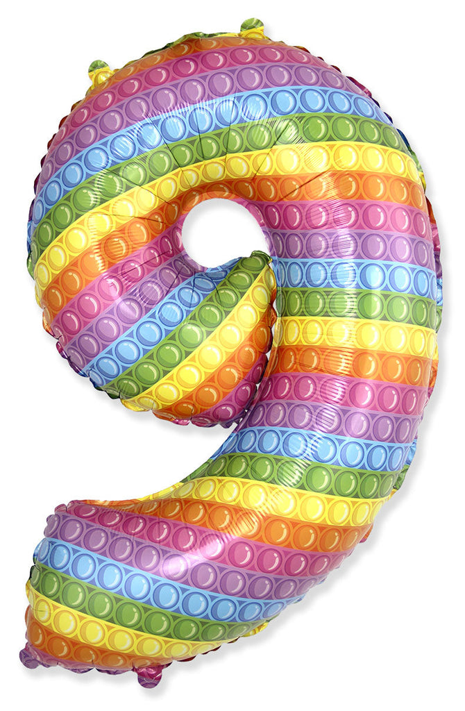 32" Pop Number 9 Foil Balloon Flexmetal