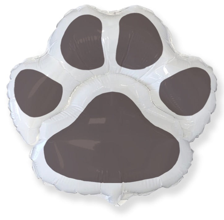 30" Dog Paw Footprint Black Foil Balloon