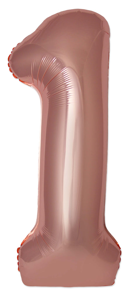 Inflated Balloons to 32". Number "1" Slimmer Design compared to other. Brands and Sizes. Color Rose Gold. Brand Flexmetal