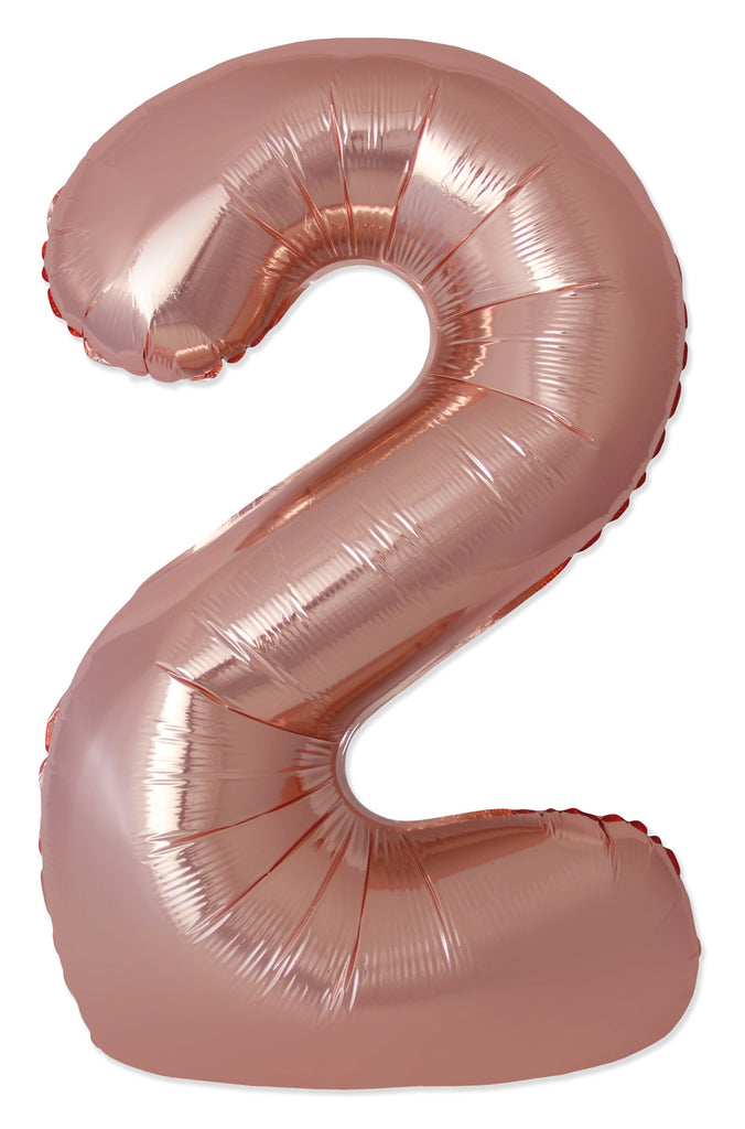 Inflated Balloons to 32". Number "2" Slimmer Design compared to other. Brands and Sizes. Color Rose Gold. Brand Flexmetal