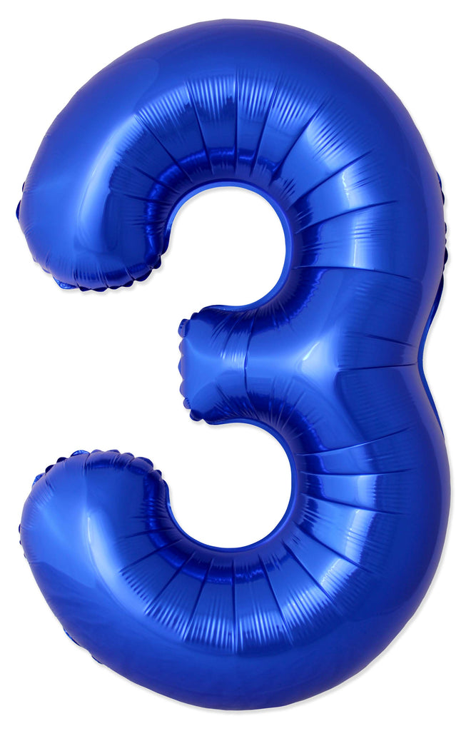 Inflated Balloons to 32". Number "3" Slimmer Design compared to other. Brands and Sizes. Color Blue Reflex. Brand Flexmetal