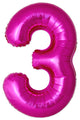Inflated Balloons to 32". Number "3" Slimmer Design compared to other. Brands and Sizes. Color Fuchsia. Brand Flexmetal