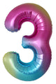 Inflated Balloons to 32". Number "3" Slimmer Design compared to other. Brands and Sizes. Color Gradient. Brand Flexmetal