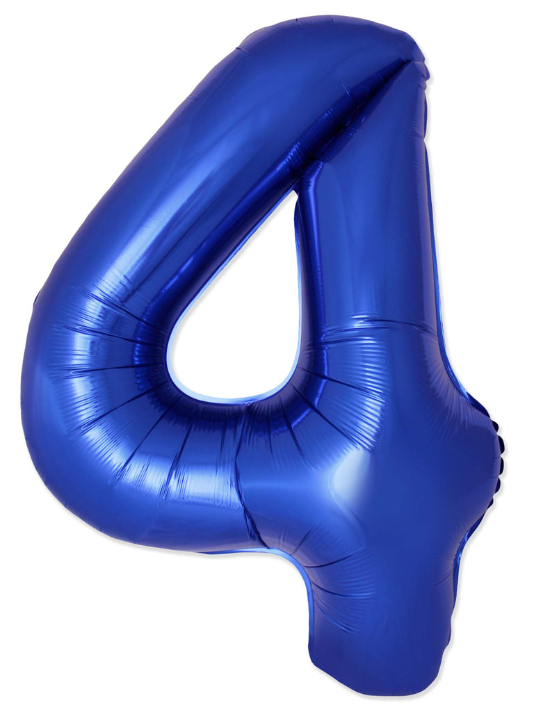 Inflated Balloons to 32". Number "4" Slimmer Design compared to other. Brands and Sizes. Color Blue Reflex. Brand Flexmetal