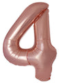 Inflated Balloons to 32". Number "4" Slimmer Design compared to other. Brands and Sizes. Color Rose Gold. Brand Flexmetal