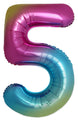 Inflated Balloons to 32". Number "5" Slimmer Design compared to other. Brands and Sizes. Color Gradient. Brand Flexmetal
