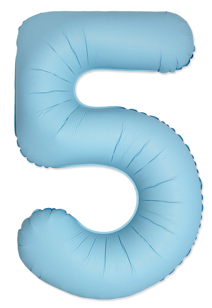 Inflated Balloons to 32". Number "5" Slimmer Design compared to other. Brands and Sizes. Color Matte Blue. Brand Flexmetal
