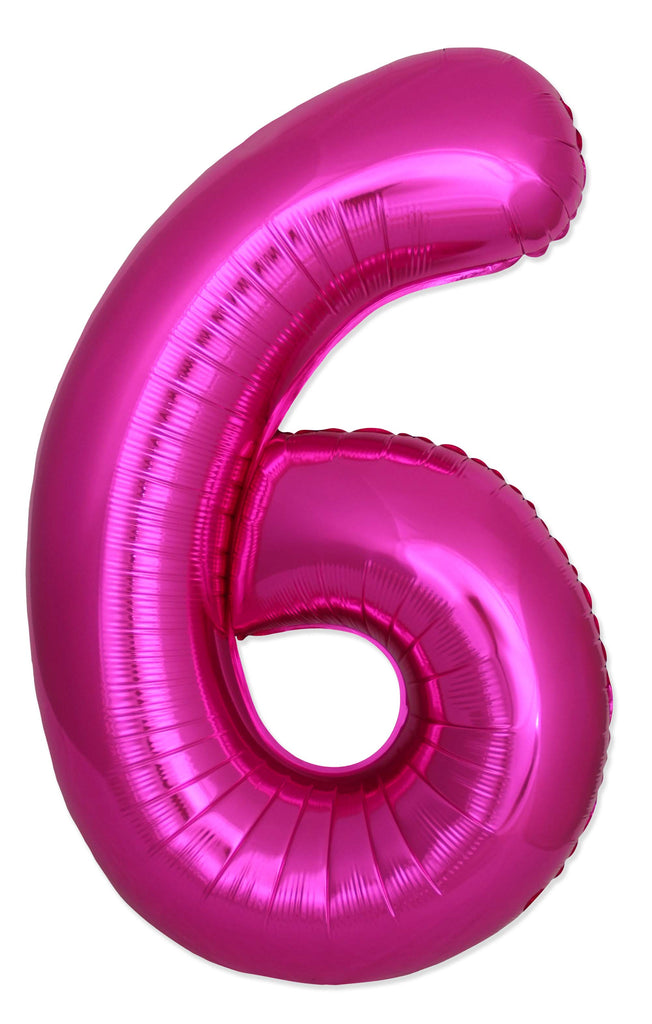 Inflated Balloons to 32". Number "6" Slimmer Design compared to other. Brands and Sizes. Color Fuchsia. Brand Flexmetal
