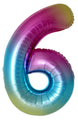 Inflated Balloons to 32". Number "6" Slimmer Design compared to other. Brands and Sizes. Color Gradient. Brand Flexmetal