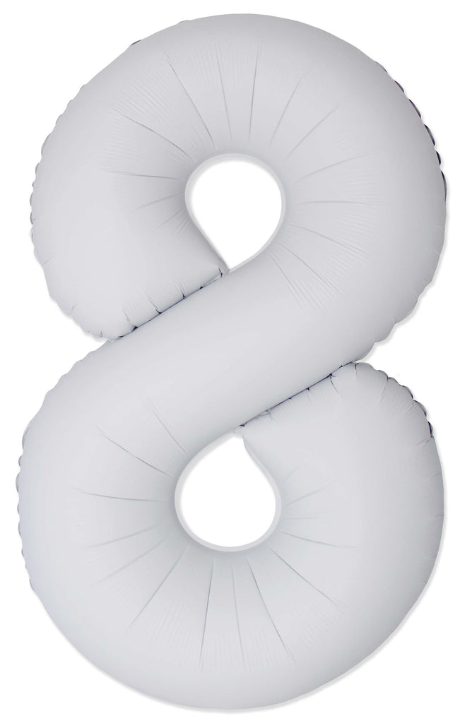 Inflated Balloons to 32". Number "8" Slimmer Design compared to other. Brands and Sizes. Color Matte White. Brand Flexmetal