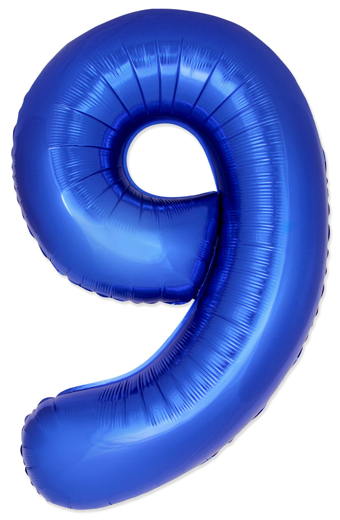 Inflated Balloons to 32". Number "9" Slimmer Design compared to other. Brands and Sizes. Color Blue Reflex. Brand Flexmetal
