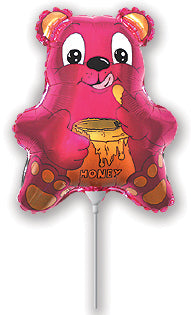 Airfill Only Fuchsia Bear Balloon