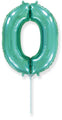 14" Airfill Only Flexmetal Foil Balloon Number "0" Turquoise
