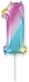 14" Airfill Only Flexmetal Foil Balloon Number "1" Gradient