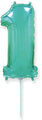14" Airfill Only Flexmetal Foil Balloon Number "1" Turquoise