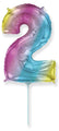 14" Airfill Only Flexmetal Foil Balloon Number "2" Gradient
