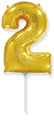 14" Airfill Only Flexmetal Foil Balloon Number "2" Gold
