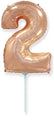 14" Airfill Only Flexmetal Foil Balloon Number "2" Rose Gold