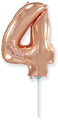 14" Airfill Only Flexmetal Foil Balloon Number "4" Rose Gold