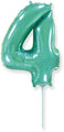 14" Airfill Only Flexmetal Foil Balloon Number "4" Turquoise