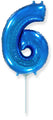 14" Airfill Only Flexmetal Foil Balloon Number "6" Blue