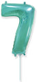 14" Airfill Only Flexmetal Foil Balloon Number "7" Turquoise