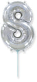 14" Airfill Only Flexmetal Foil Balloon Number "8" Silver