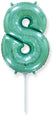 14" Airfill Only Flexmetal Foil Balloon Number "8" Turquoise
