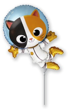 14" Airfill Only Cat Astronaut Mini Foil Balloon