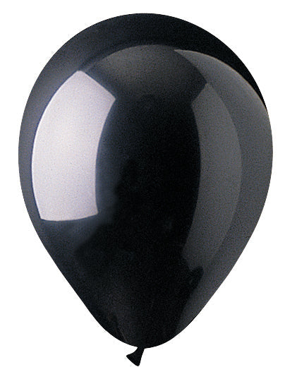 12" CTI PartyLoon Brand Latex Balloons (100 Per Bag) Standard Black